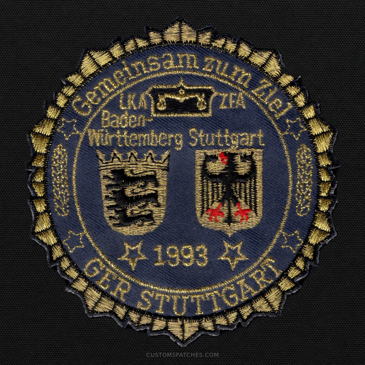 Gemeinsam zum Ziel GER STUTTGART LKA Baden-Württemberg ZFA Stuttgart 1993 – Section 800 - Joint Narcotics Investigation Group Stuttgart – Germany – Patch