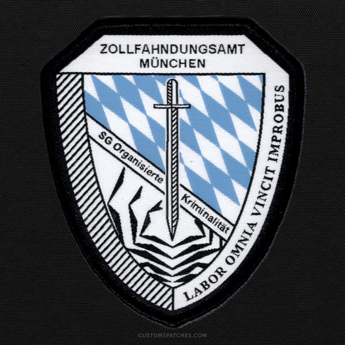 ZOLLFAHDNUNGSAMT MÜNCHEN SG Organisierte Kriminalität LABOR OMNIA VINCIT IMPROBUS – Section 400 - Organized Crime – Germany – Patch