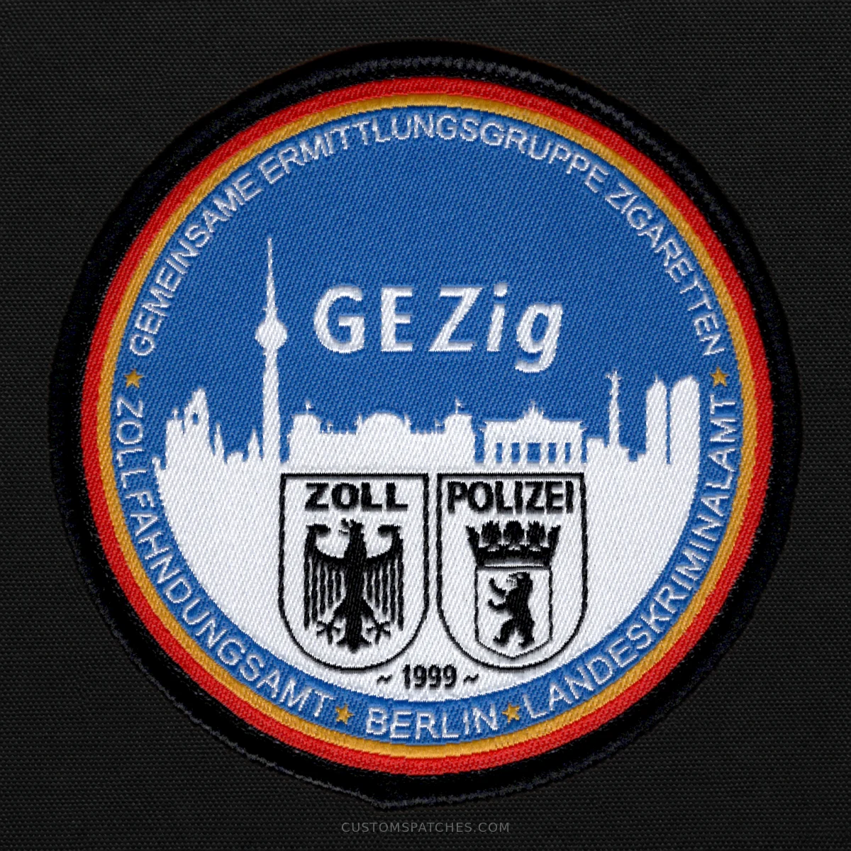 GEMEINSAME ERMITTLUNGSGRUPPE ZIGARETTEN ZOLLFAHNDUNGSAMT BERLIN LANDESKRIMINALAMT GE Zig ZOLL POLIZEI 1999 – Section 500 – Joint Cigarette Investigation Group Berlin – Germany – Patch
