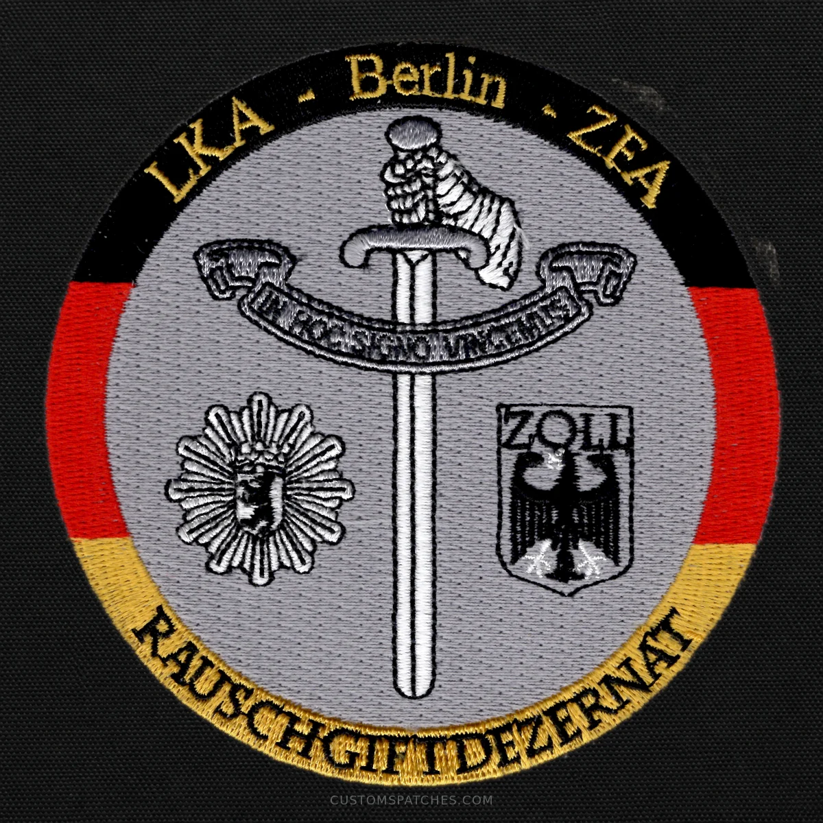 LKA - Berlin - ZFA RAUSCHGIFTDEZERNAT IN HOC SIGNO VINCEMUS ZOLL – Section 600 - Joint Narcotics Investigation Group Berlin – Germany – Patch