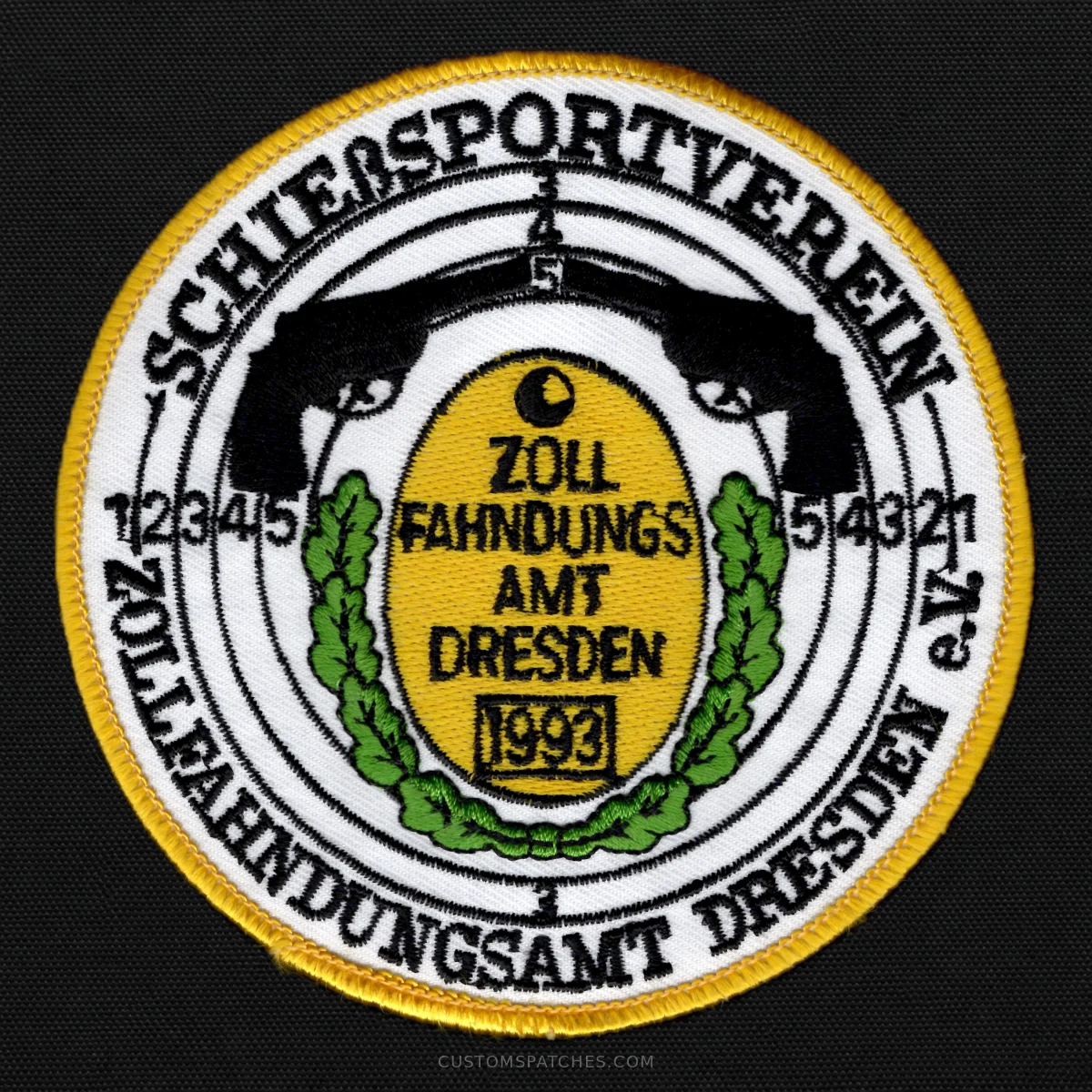 Schießsportverein Zollfahndungsamt Dresden 1993 – Dresden Customs Investigation Office Shooting Sports Club – Germany – Patch