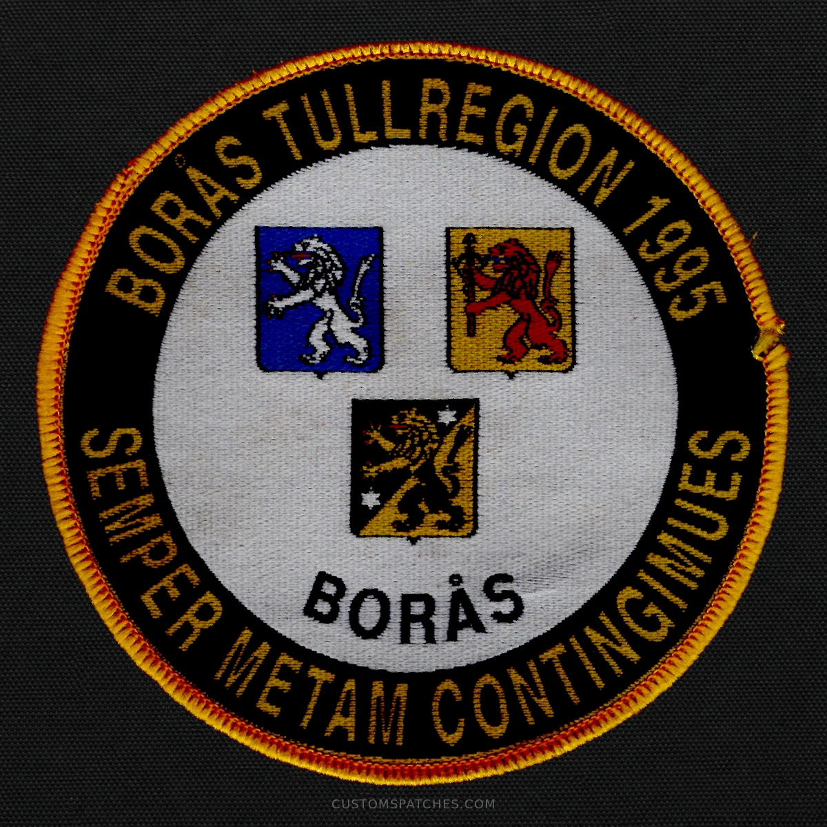 BORÅS TULLREGION 1995 SEMPER METAM CONTINGIMUES BORÅS – Borås Customs Region – Sweden – Patch