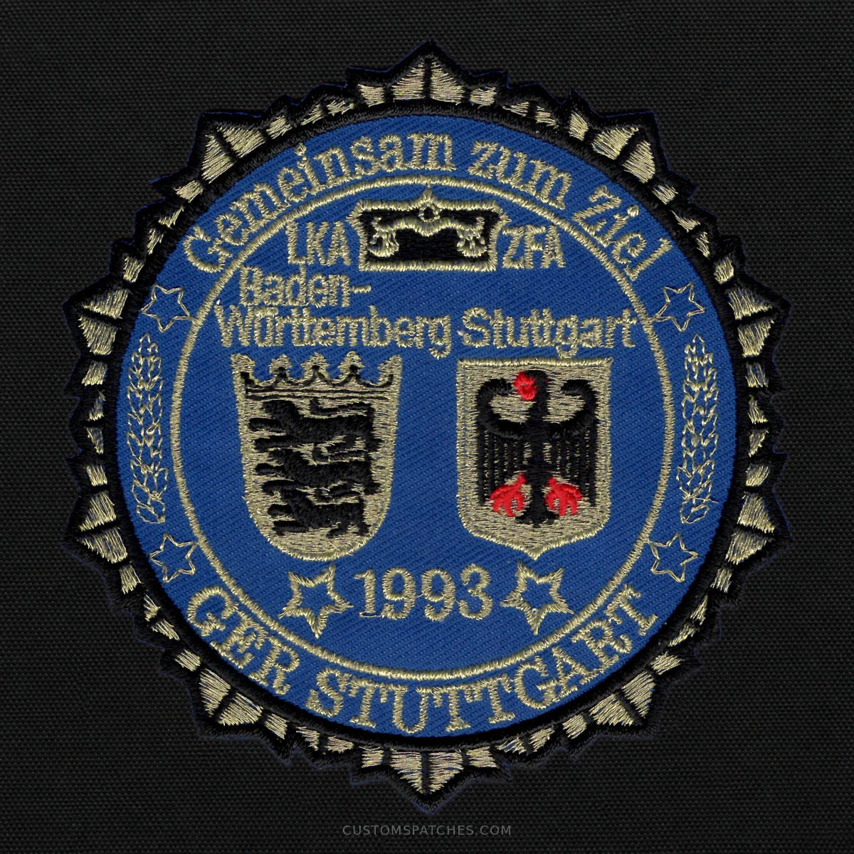 Gemeinsam zum Ziel GER STUTTGART LKA Baden-Württemberg ZFA Stuttgart 1993 – Section 800 - Joint Narcotics Investigation Group Stuttgart – Germany – Patch