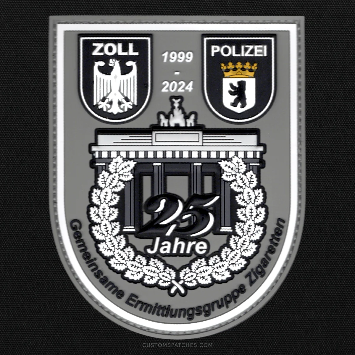 ZOLL POLIZEI 1999-2024 25 Jahre Gemeinsame Ermittlungsgruppe Zigaretten – Section 500 – Joint Cigarette Investigation Group Berlin – Germany – Patch