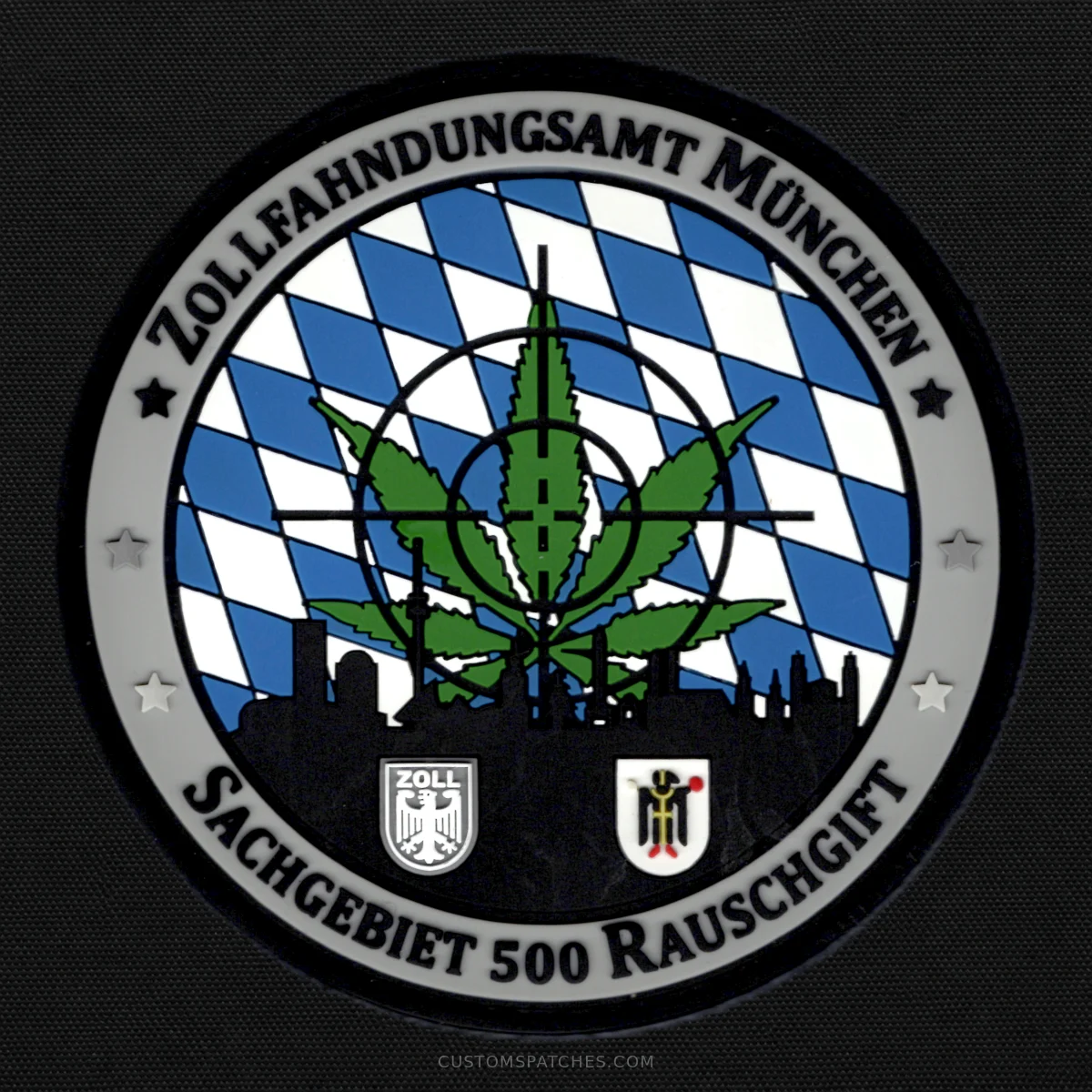 ZOLLFAHNDUNGSAMT MÜNCHEN SACHGEBIET 500 RAUSCHGIFT – Section 500 – Narcotics Investigations Munich – Germany – Patch