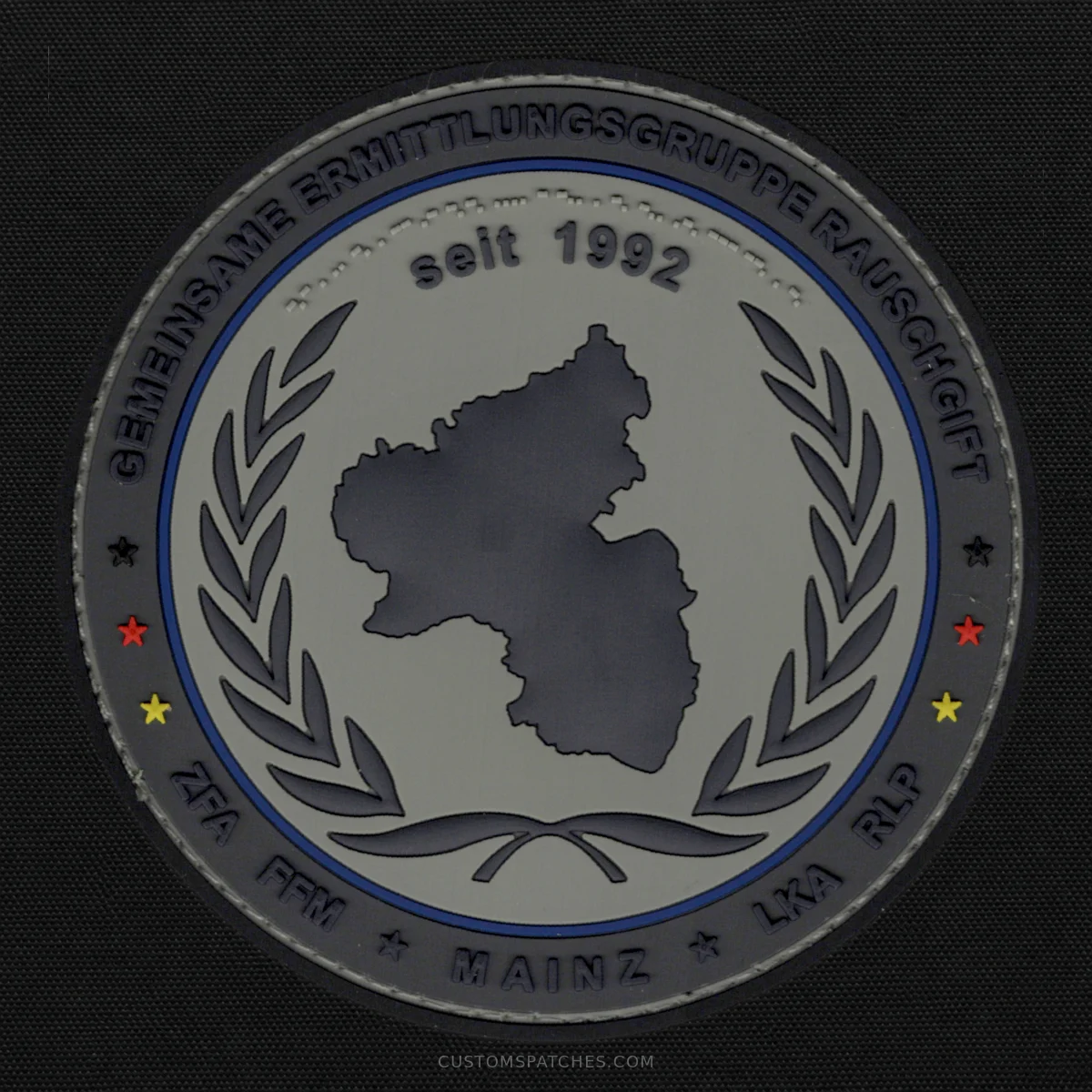 GEMEINSAME ERMITTLUNGSGRUPPE RAUSCHGIFT ZFA FFM MAINZ LKA RLP seit 1992 – Section 800 - Joint Narcotics Investigation Group Mainz – Germany – Patch
