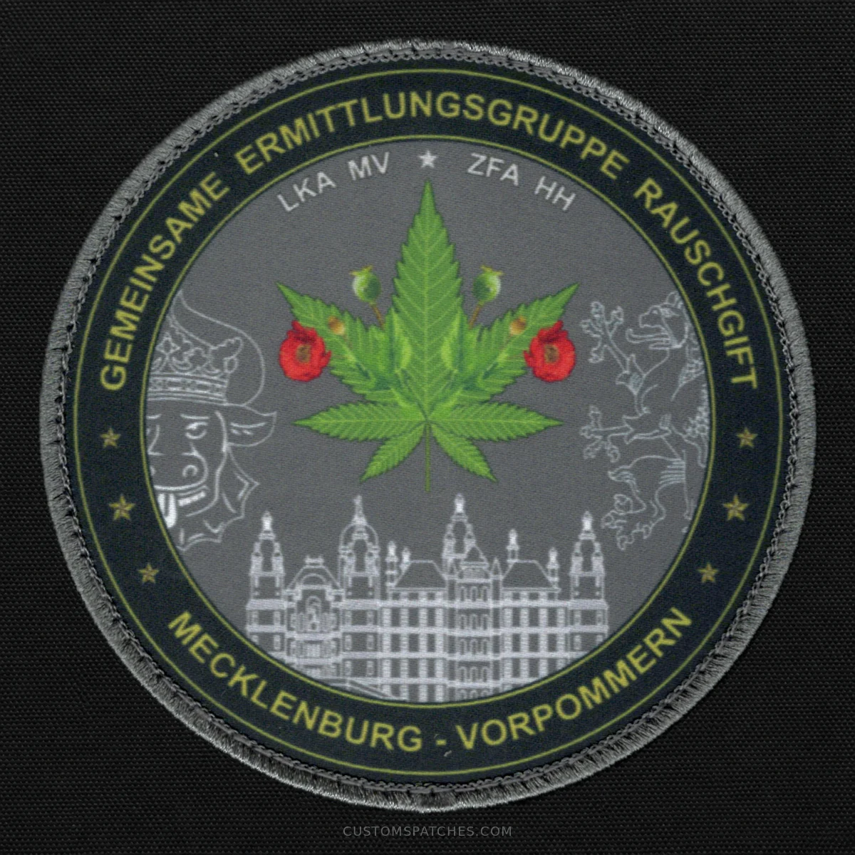 GEMEINSAME ERMITTLUNGSGRUPPE RAUSCHGIFT MECKLENBURG-VORPOMMERN LKA MV ZFA HH – Section 500 - Joint Narcotics Investigation Group Mecklenburg-Vorpommern – Germany – Patch