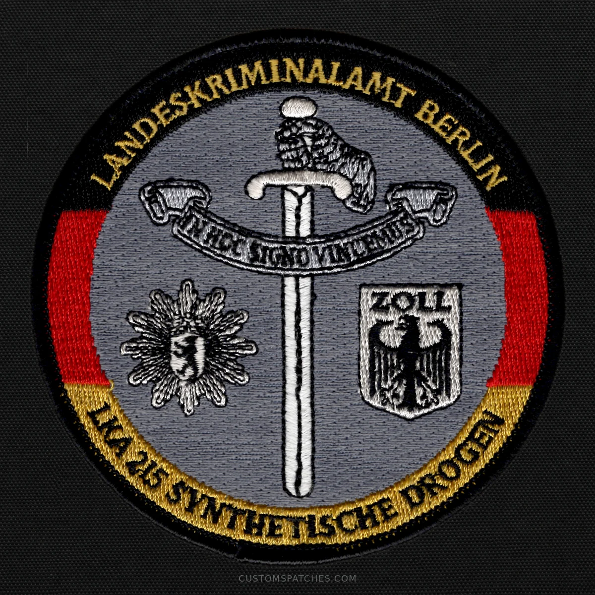 LANDESKRIMINALAMT BERLIN LKA 215 SYNTHETISCHE DROGEN IN HOC SOGNO VINCEMUS ZOLL – Section 600 - Joint Narcotics Investigation Group Berlin – Germany – Patch