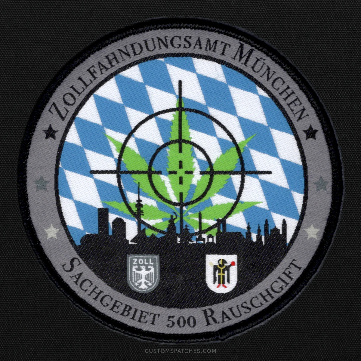 ZOLLFAHNDUNGSAMT MÜNCHEN SACHGEBIET 500 RAUSCHGIFT – Section 500 – Narcotics Investigations Munich – Germany – Patch