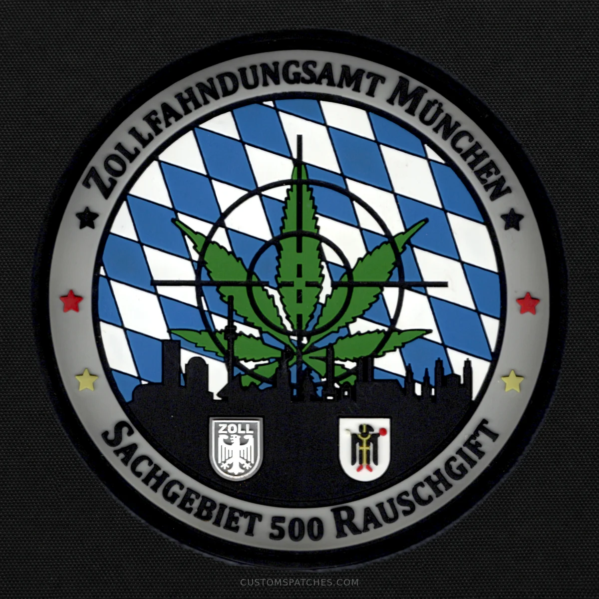 ZOLLFAHNDUNGSAMT MÜNCHEN SACHGEBIET 500 RAUSCHGIFT – Section 500 – Narcotics Investigations Munich – Germany – Patch