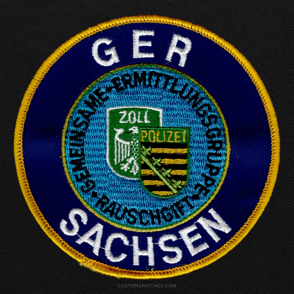 GER SACHSEN GEMEINSAME ERMITTLUNGSGRUPPE RAUSCHGIFT ZOLL POLIZEI – Section 500 - Joint Narcotics Investigation Group Saxony – Germany – Patch