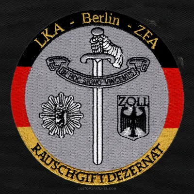 LKA - Berlin - ZFA RAUSCHGIFTDEZERNAT IN HOC SIGNO VINCEMUS ZOLL – Section 600 - Joint Narcotics Investigation Group Berlin – Germany – Patch