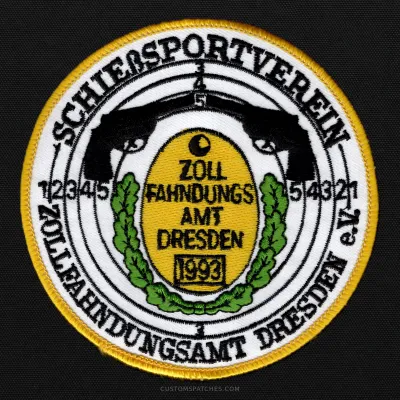 Schießsportverein Zollfahndungsamt Dresden 1993 – Dresden Customs Investigation Office Shooting Sports Club – Germany – Patch