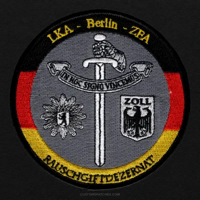 LKA - Berlin - ZFA RAUSCHGIFTDEZERNAT IN HOC SIGNO VINCEMUS ZOLL – Section 600 - Joint Narcotics Investigation Group Berlin – Germany – Patch