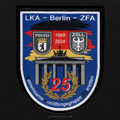LKA - Berlin - ZFA POLIZEI ZOLL 1999-2024 25 Jahre Gemeinsame Ermittlungsgruppe Zigaretten – Section 500 – Joint Cigarette Investigation Group Berlin – Germany – Patch