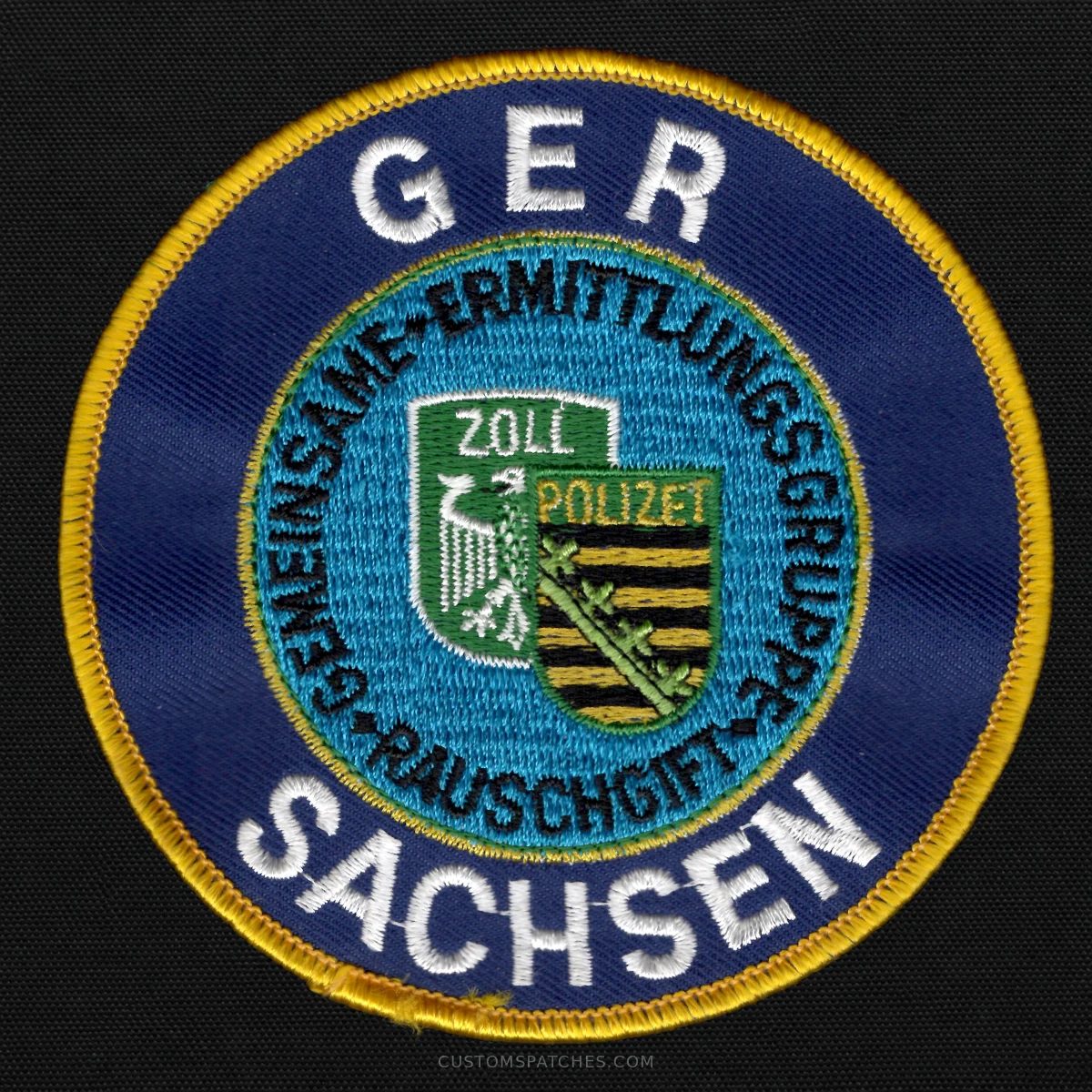 GER SACHSEN GEMEINSAME ERMITTLUNGSGRUPPE RAUSCHGIFT ZOLL POLIZEI – Section 500 - Joint Narcotics Investigation Group Saxony – Germany – Patch