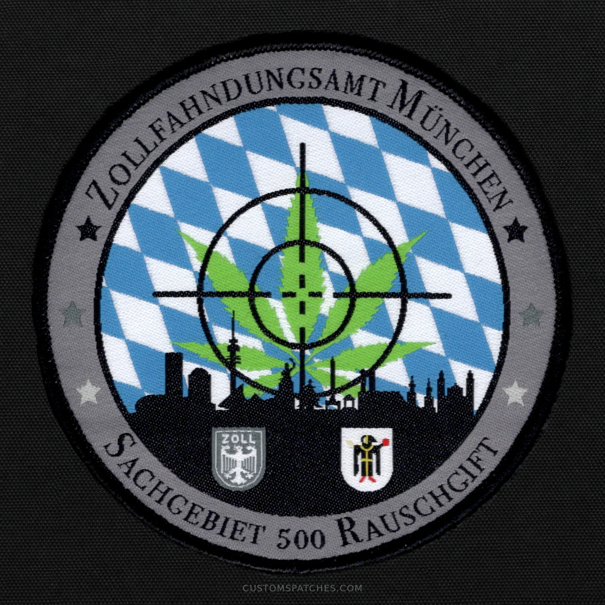 ZOLLFAHNDUNGSAMT MÜNCHEN SACHGEBIET 500 RAUSCHGIFT – Section 500 – Narcotics Investigations Munich – Germany – Patch