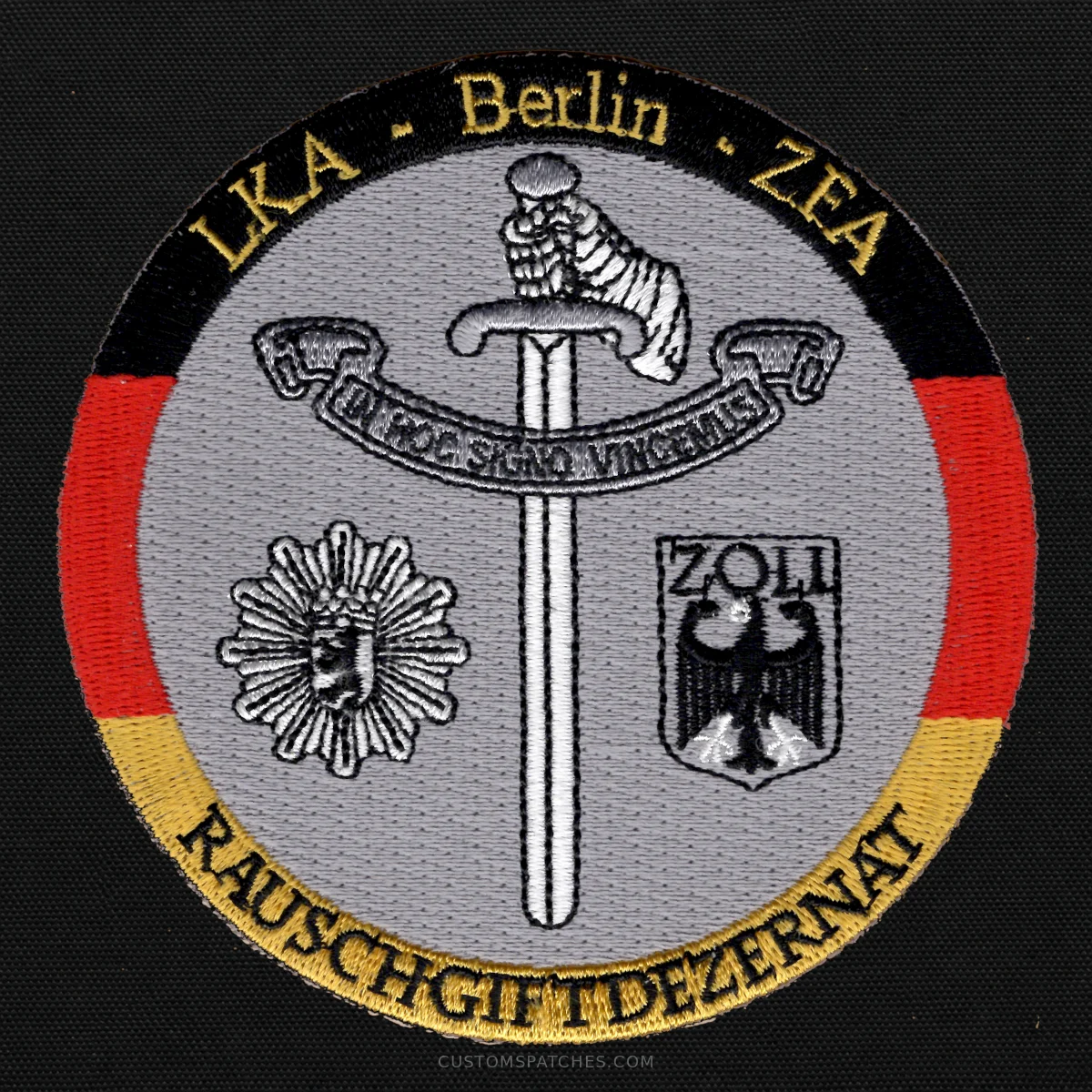 LKA - Berlin - ZFA RAUSCHGIFTDEZERNAT IN HOC SIGNO VINCEMUS ZOLL – Section 600 - Joint Narcotics Investigation Group Berlin – Germany – Patch
