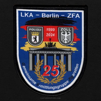LKA - Berlin - ZFA POLIZEI ZOLL 1999-2024 25 Jahre Gemeinsame Ermittlungsgruppe Zigaretten – Section 500 – Joint Cigarette Investigation Group Berlin – Germany – Patch