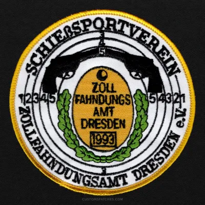 Schießsportverein Zollfahndungsamt Dresden 1993 – Dresden Customs Investigation Office Shooting Sports Club – Germany – Patch