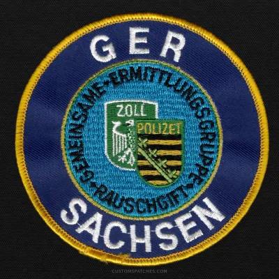 GER SACHSEN GEMEINSAME ERMITTLUNGSGRUPPE RAUSCHGIFT ZOLL POLIZEI – Section 500 - Joint Narcotics Investigation Group Saxony – Germany – Patch