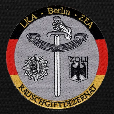 LKA - Berlin - ZFA RAUSCHGIFTDEZERNAT IN HOC SIGNO VINCEMUS ZOLL – Section 600 - Joint Narcotics Investigation Group Berlin – Germany – Patch